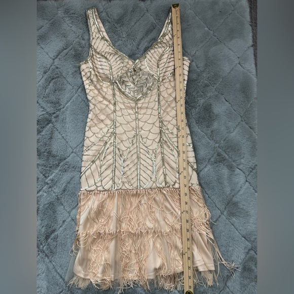 Sue Wong Nocturne Beaded Fringe Dress 2 Art Deco Gatsby Flapper 1920s - Picture 7 of 16